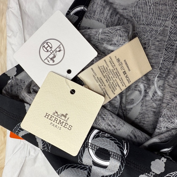 NEW Hermes "Palefroi Remix" straight t-shirt Black Gris Charbon Size 34 0 XS - Picture 6 of 8
